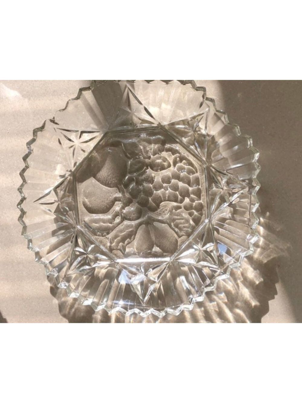 Platter Glass Fruit Vintage